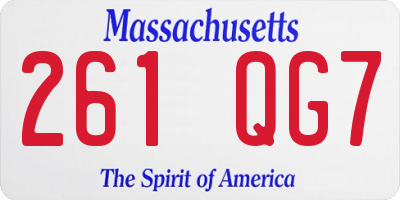 MA license plate 261QG7