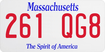 MA license plate 261QG8