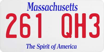 MA license plate 261QH3