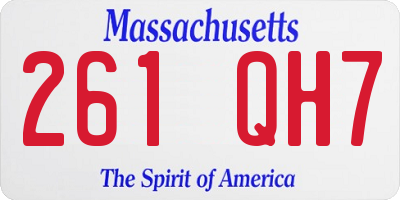 MA license plate 261QH7