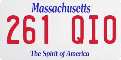 MA license plate 261QI0