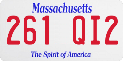 MA license plate 261QI2