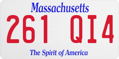 MA license plate 261QI4