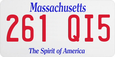 MA license plate 261QI5