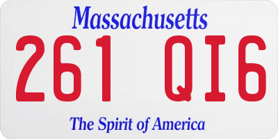 MA license plate 261QI6