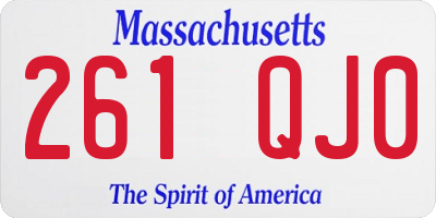 MA license plate 261QJ0