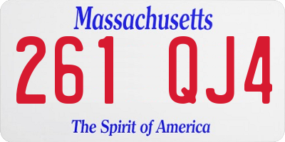 MA license plate 261QJ4