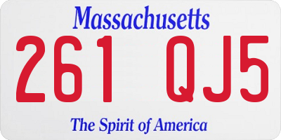 MA license plate 261QJ5