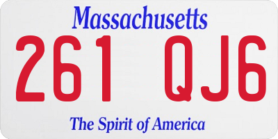 MA license plate 261QJ6