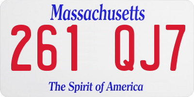 MA license plate 261QJ7