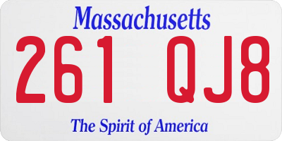 MA license plate 261QJ8