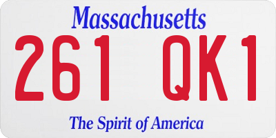 MA license plate 261QK1