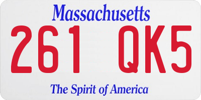 MA license plate 261QK5