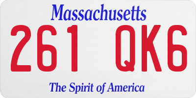MA license plate 261QK6