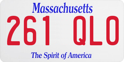 MA license plate 261QL0