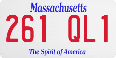 MA license plate 261QL1