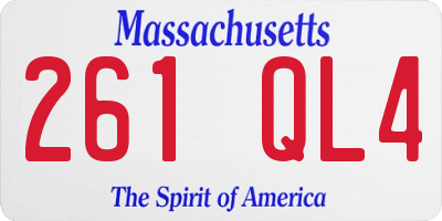 MA license plate 261QL4