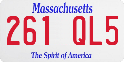 MA license plate 261QL5