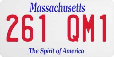 MA license plate 261QM1