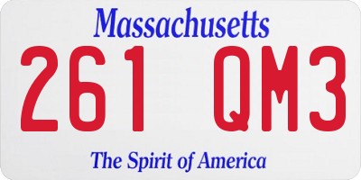 MA license plate 261QM3