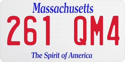 MA license plate 261QM4