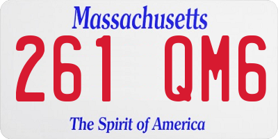 MA license plate 261QM6