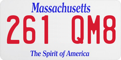 MA license plate 261QM8