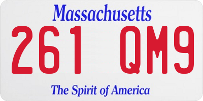 MA license plate 261QM9