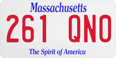 MA license plate 261QN0