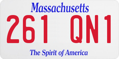 MA license plate 261QN1