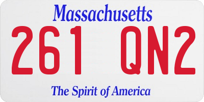 MA license plate 261QN2
