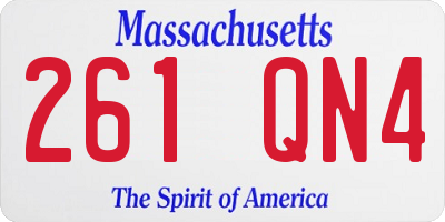 MA license plate 261QN4