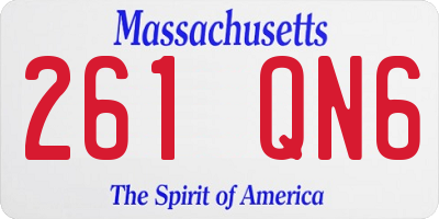 MA license plate 261QN6