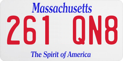 MA license plate 261QN8