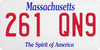 MA license plate 261QN9