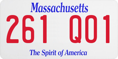 MA license plate 261QO1