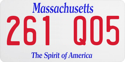 MA license plate 261QO5