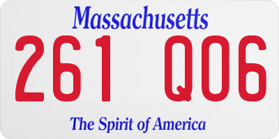 MA license plate 261QO6