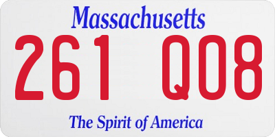 MA license plate 261QO8