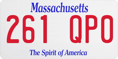 MA license plate 261QP0