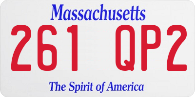 MA license plate 261QP2