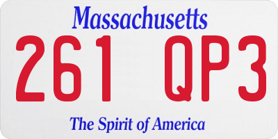 MA license plate 261QP3