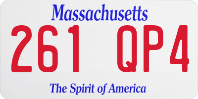 MA license plate 261QP4