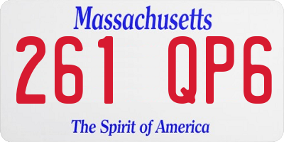 MA license plate 261QP6