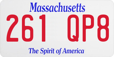 MA license plate 261QP8