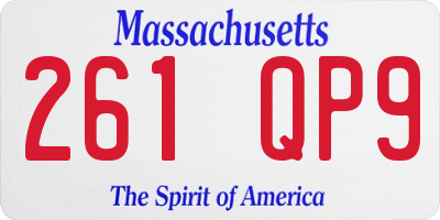 MA license plate 261QP9