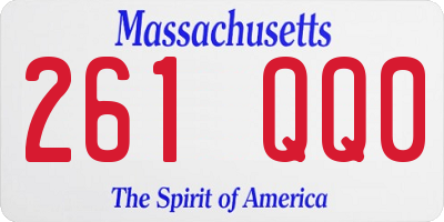 MA license plate 261QQ0