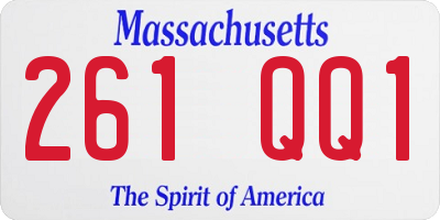 MA license plate 261QQ1