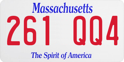 MA license plate 261QQ4