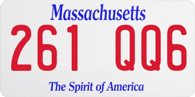 MA license plate 261QQ6